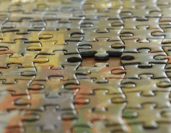 Close-up photo of a puzzle with one piece missing. For the story challenge january 2025